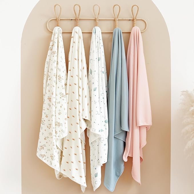 Konssy Knit Baby Blanket 2 Pack, Soft Ribbed Swaddle Receiving Blankets - Image 6