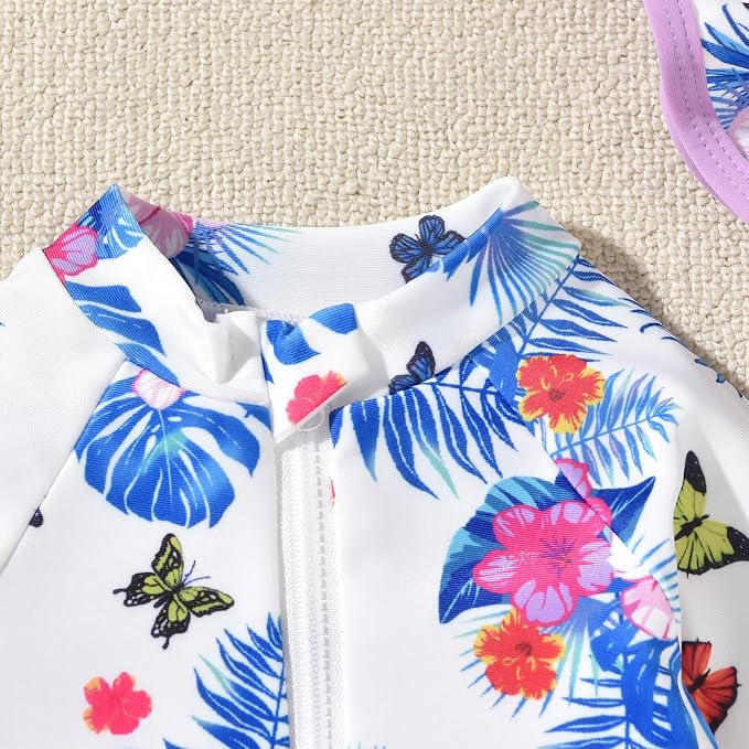 Aalizzwell Baby Girls Long Sleeve One Piece Swimsuit - Image 4