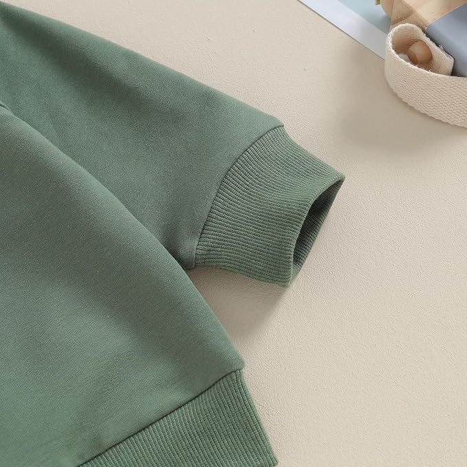 Toddler Baby Boy Clothes Solid Color Long Sleeve Crewneck Sweatshirt Top Casual - Image 4