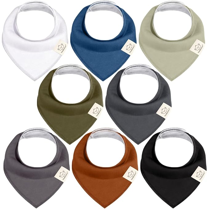 8-Pack Organic Baby Bandana Bibs by KeaBabies