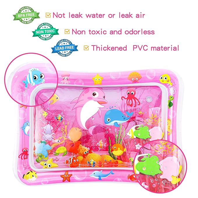 Tummy Time Water Mat for Girl, Baby Girl Toys for 0, 12 Months, Baby Girl Gifts - Image 7