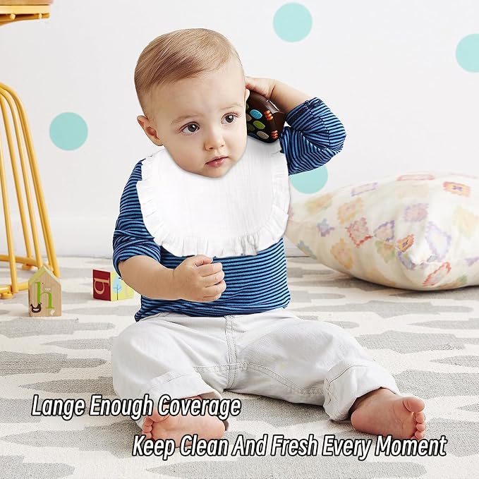 Baby Bibs Muslin Bibs 8 Pack for Drooling and Teething for Unisex Girls Boys - Image 4