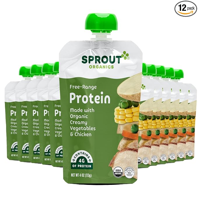 Sprout Organic Baby Food Pouches Stage 3, Creamy Vegetables w/ Chicken by SproutOrganics