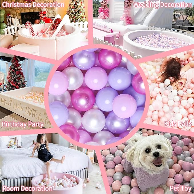 GOGOSO Ball Pits Balls for Toddlers Pack of 50 100 200 Plastics Shape Ball - Image 5