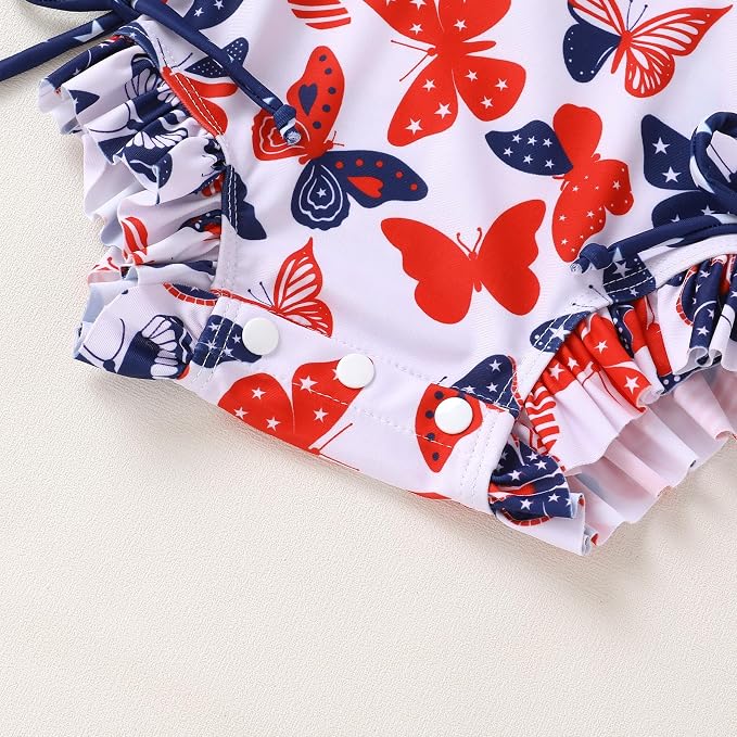 Infant Baby Girl Swimsuit One-Piece Long Sleeve Rash Guard - Image 5