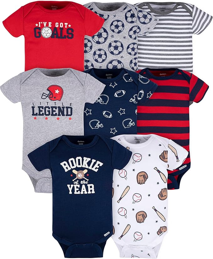 Gerber baby-boys 8-pack Short Sleeve Onesies Bodysuits by Gerber