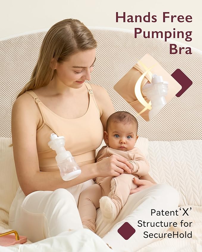 Momcozy Hands Free Pumping Bra, Adjustable Breast-Pumps Holding and Nursing Bra - Image 3