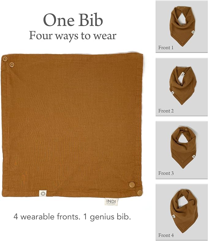 Kishu Baby Indi Organic Baby Bandana Bibs – Fairtrade 4-Way Reversible Drool - Image 6