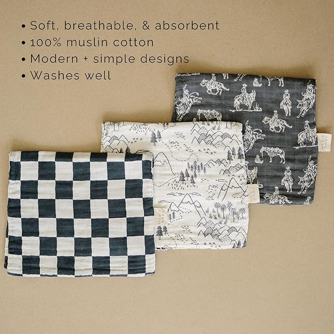 Mebie Baby Burp Cloths, Muslin Burp Cloth Set - Image 4