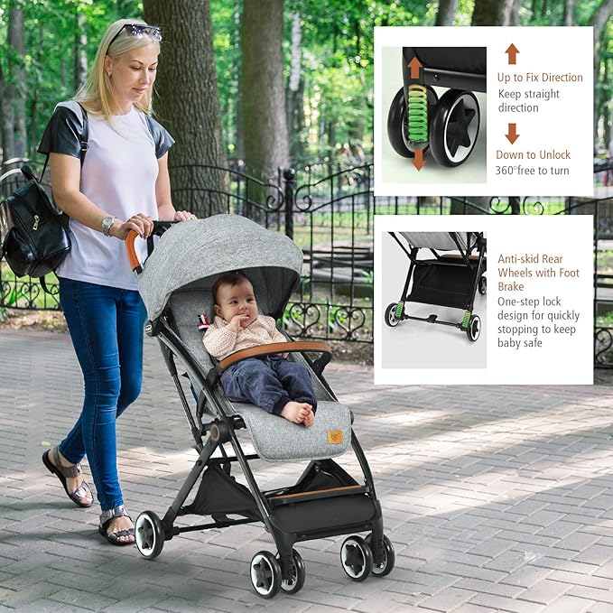 BABY JOY Lightweight Baby Stroller, Compact Toddler Travel Stroller - Image 4