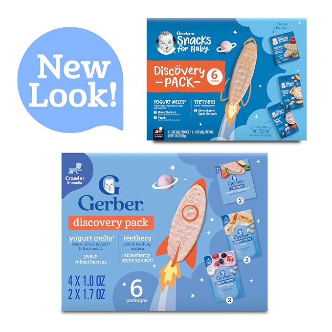 Gerber Stage 3 Baby Snacks Discovery Pack, Yogurt Melts, Teething Wafers - Image 4