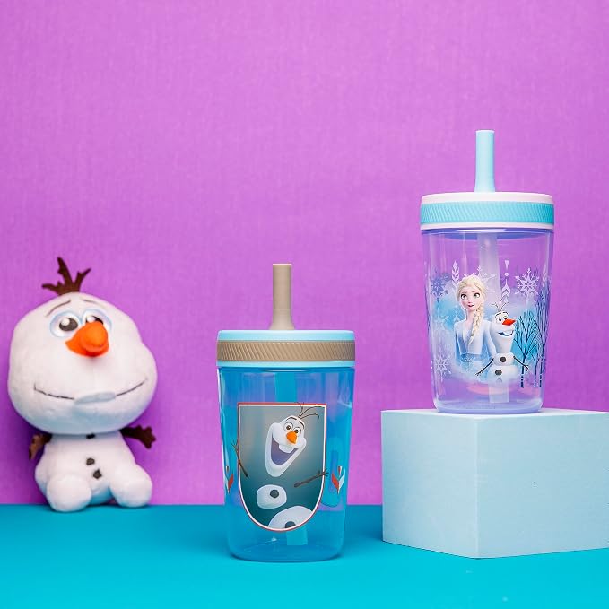 Zak Designs Disney Frozen II Movie Kelso Tumbler Set, Leak-Proof Screw-On Lid - Image 2
