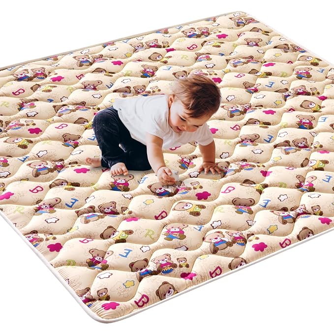 High-Density Foam Baby Play Mat, 50x50 Inches Thicken One-Piece Comfortable and by VibeBear