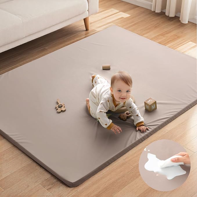 Blissful Diary Vegan Leather Baby Play Mat, Waterproof and Wipe-Clean by ForEveryBabysBetterLife