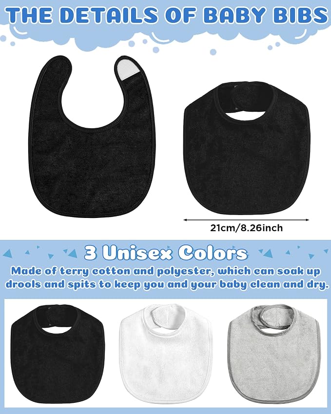 JaGely 30 Pack Baby Muslin Bandana Bibs Multicolor Solid Unisex Waterproof - Image 2