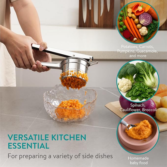 Navaris Stainless Steel Potato Ricer - Image 4
