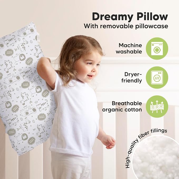 KeaBabies Toddler Pillow with Pillowcase, Jumbo 14X20 - Image 4