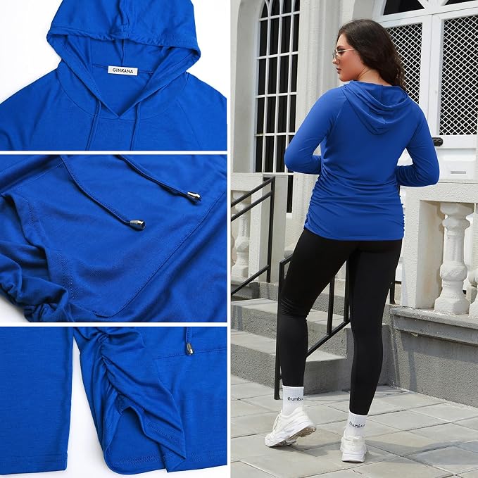 GINKANA Maternity Hoodie Long Sleeves Shirts Casual Maternity Top Pregnancy - Image 6