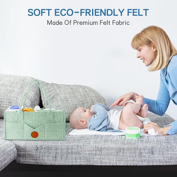 Maliton Baby Diaper Caddy, Nursery Storage Bin & Car Organizer - Image 3