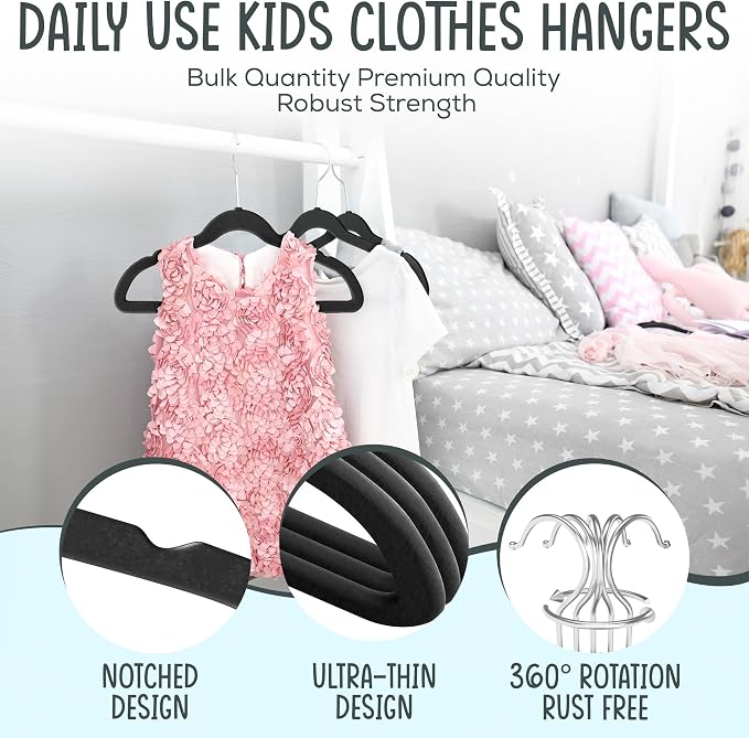 25 Premium Kids Velvet Hangers - Image 3