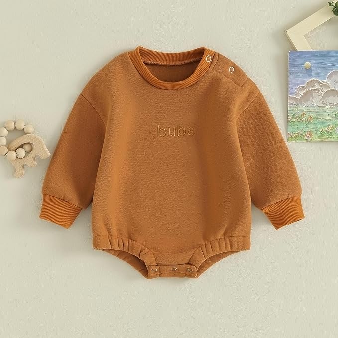 VISGOGO Newborn Infant Baby Boy Girls Oversized Romper Little Dude Sweater - Image 2