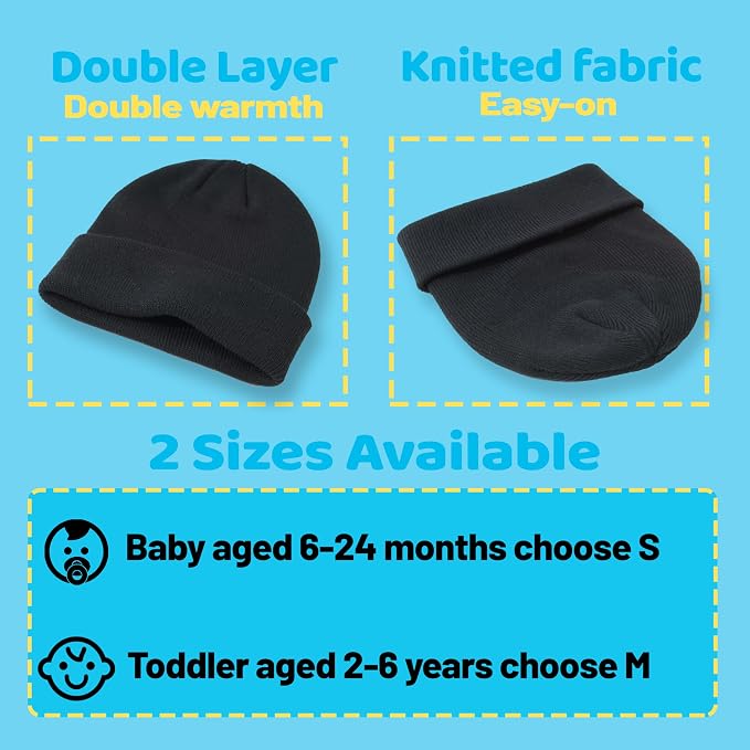 YMYDYFC Baby Beanie 3Pack Toddler Beanie Infant Knit Hat Baby Winter Hats - Image 3