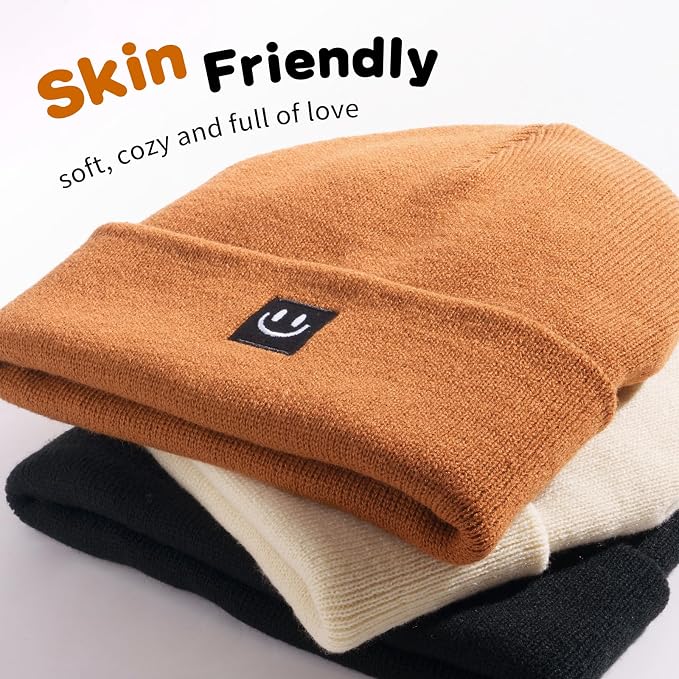 3 Packs Baby Beanie Cute Toddler Beanies Kids Winter Hat Boys Girls Warm Knit - Image 4