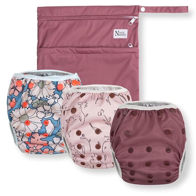 Nora's Nursery Reusable Swim Diapers and Wet Bag by NorasNursery