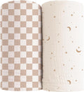 Konssy Muslin Swaddle Blankets for Girls Boys, 2 Pack Receiving Baby Blanket by Konssy