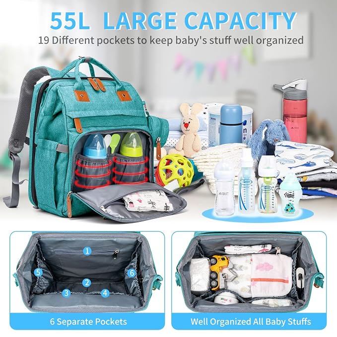 KABAQOO Diaper Bag Backpack - Image 2
