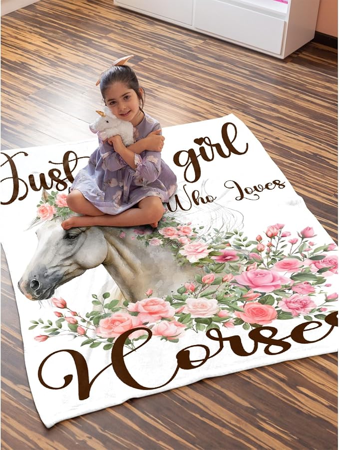 Just A Girl Who Loves Horses Throw Blanket - Image 6