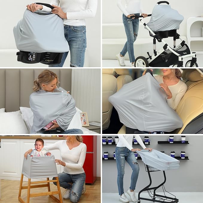 Breathable Car Seat Cover for Babies – Multi-Purpose Soft Rayon Nursing Cover - Image 7