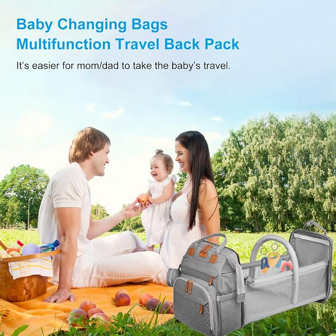 Jeryswet Baby Diaper Bags with Changing Station, Waterproof Large Capacity - Image 7