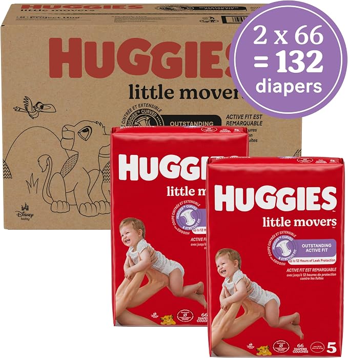 Huggies Size 5 Diapers, Little Movers Baby Diapers, Size 5, Packaging May Vary - Image 2