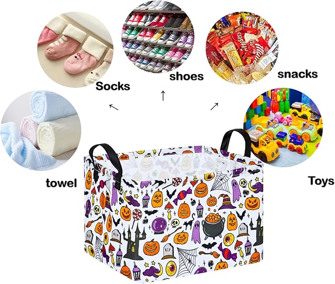 Ghost Happy Halloween Kids Gift Shelf Storage Basket Organizer Box Clothes - Image 5