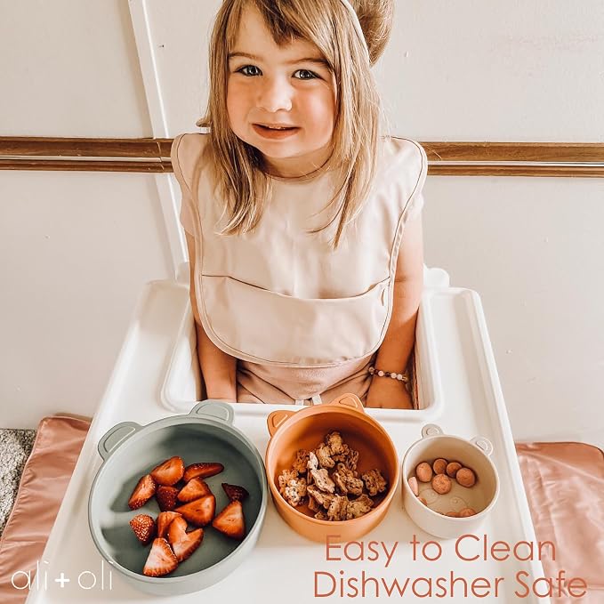 Ali+Oli Children's Stackable Snack Bowl Set BPA Free Food-Grade Silicone Bowls - Image 6