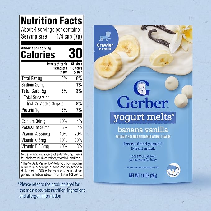Gerber Baby Snacks Yogurt Melts, Banana Vanilla, 1 Ounce - Image 2