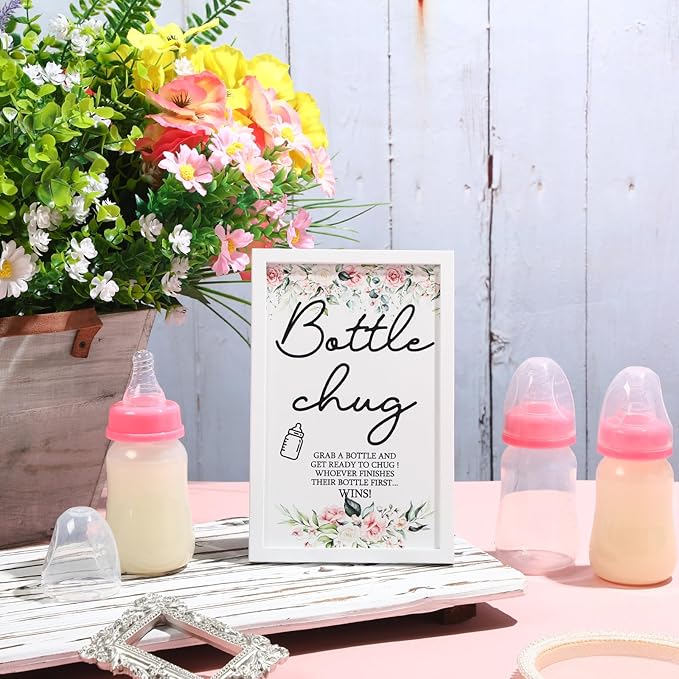 Roowest Bottle Chug Baby Shower Game Favors Including Flower Theme Bottle Chug - Image 4