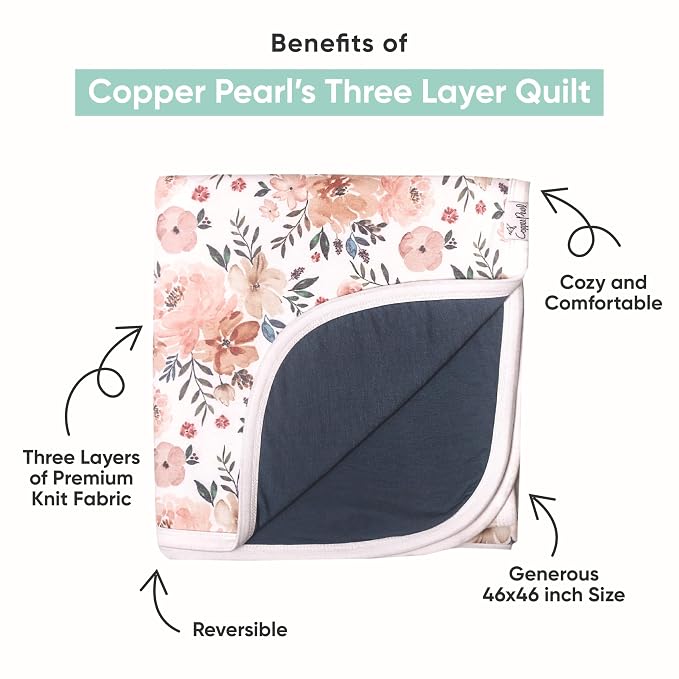 Copper Pearl Three-Layer Baby Blanket: Soft Baby Quilts - Image 2
