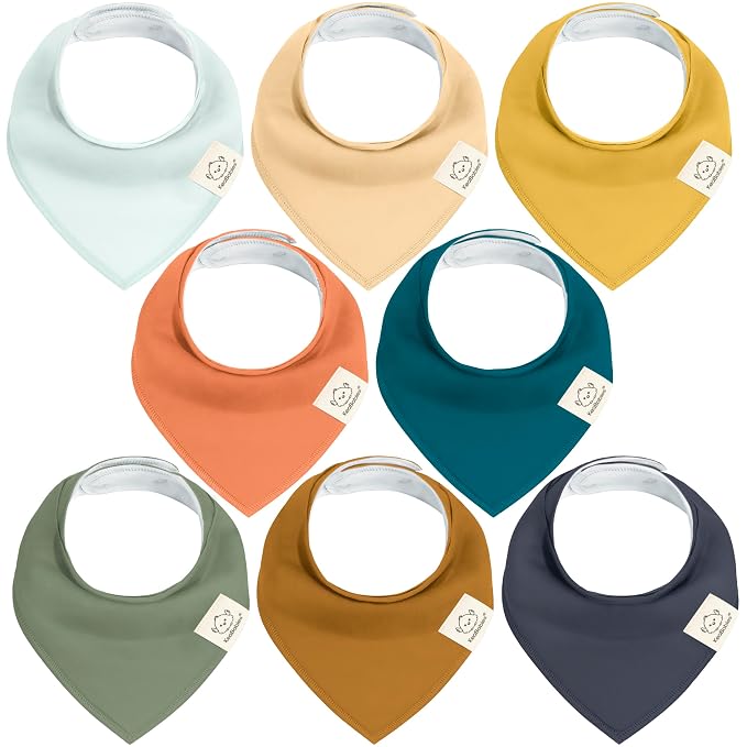 8-Pack Organic Baby Bandana Bibs by KeaBabies