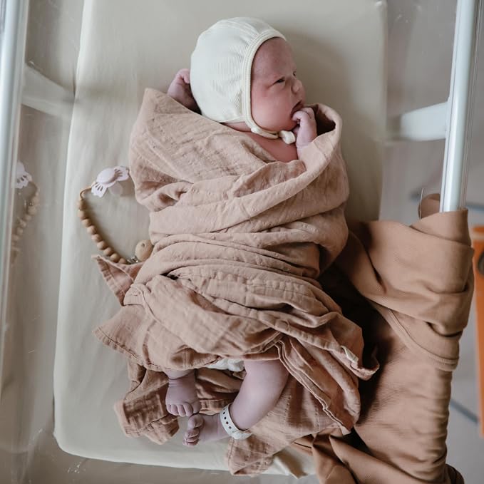 mushie Muslin Baby Swaddle Blanket | 100% Organic Cotton - Image 5