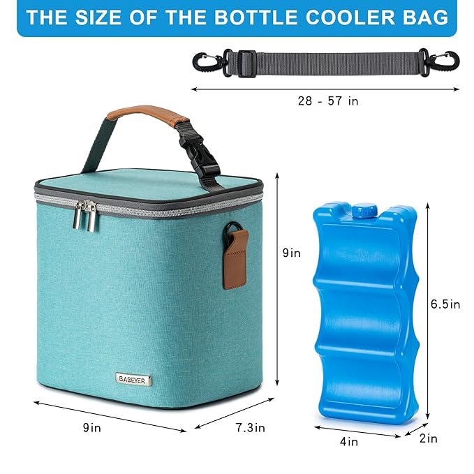 Breastmilk Cooler Bag with Ice Pack Fits 6 Baby Bottles Up to 9 Ounce, Baby - Image 5