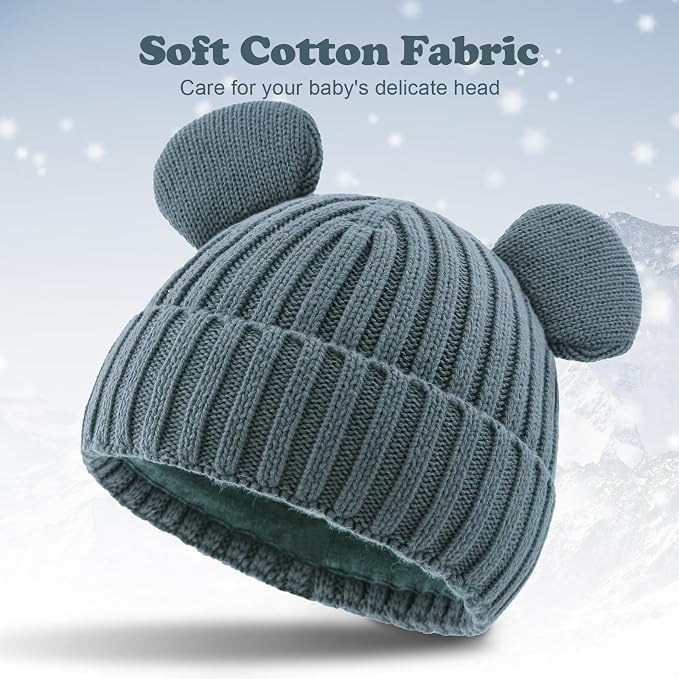 Toddler Boy Winter Beanie Baby Knit Hat Warm Girl Beanies Newborn Cute Hats - Image 2