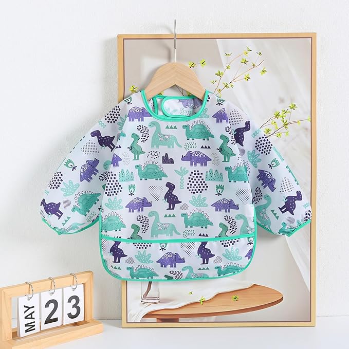 Sleeved Bib, 5 Pack, Waterproof Shirt Bibs - Image 2