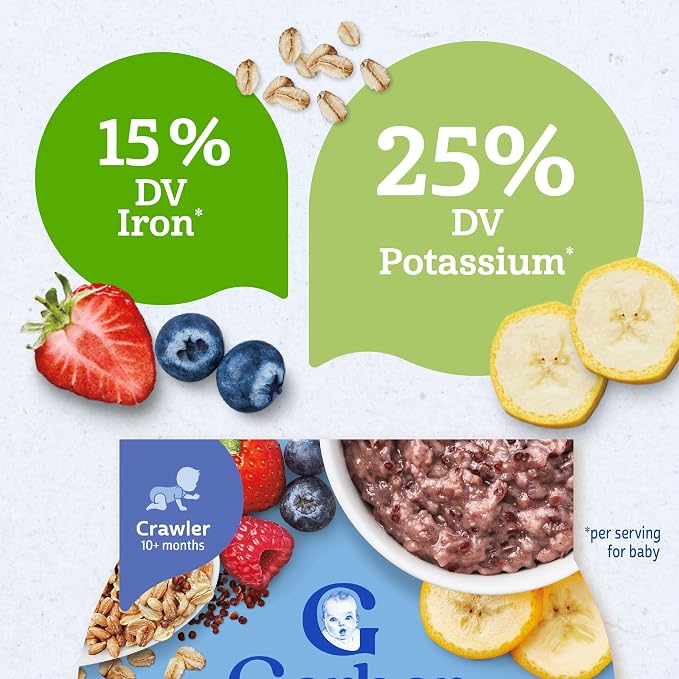 Gerber Stage 3 Baby Food, Organic Morning Bowl, Oats Barley & Quinoa, Baby - Image 5