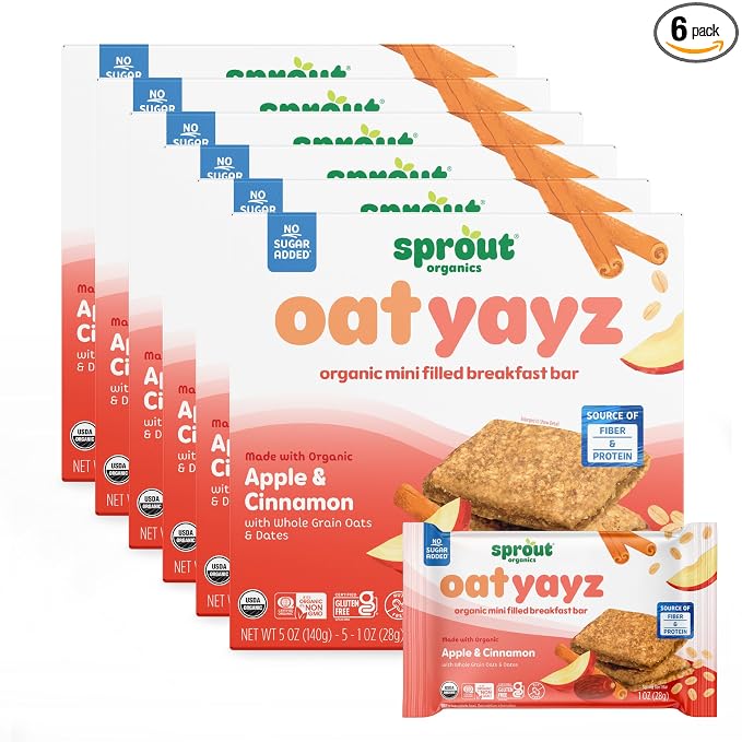 Sprout Organics, OatYayz Toddler Snack Bars, Apple & Cinnamon by SproutOrganics