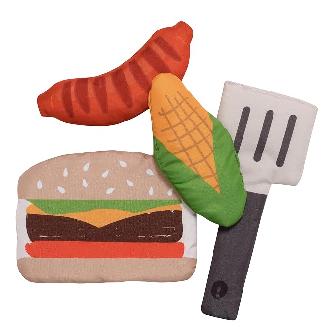 Lambs & Ivy Interactive 2-n-1 Soft Toddler Hamburger/Barbeque Pillow Play Set - Image 7