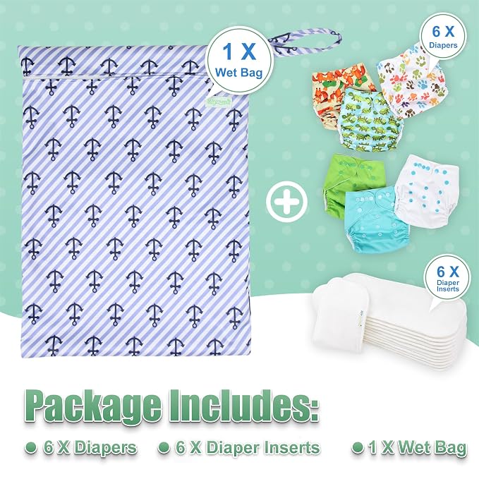 wegreeco Cloth Diapers 6 Pack - Image 6
