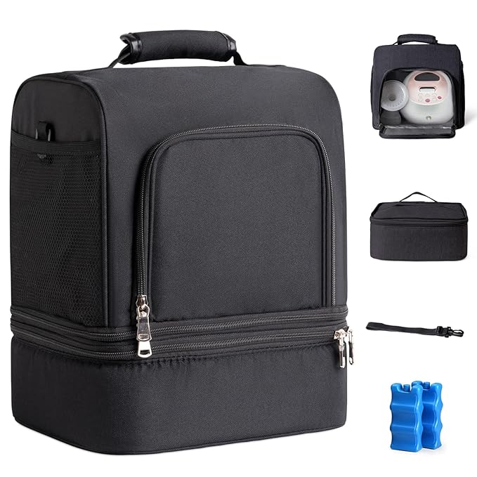 NCVI Breast Pump Bag, Double Layer Removable Pump Bag by NCVI