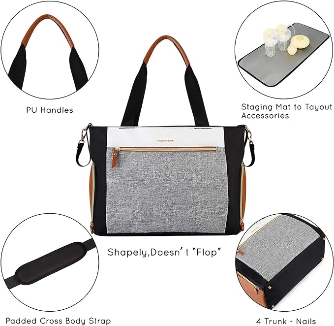 mommore Breast Pump Bag Diaper Tote Bag - Image 6